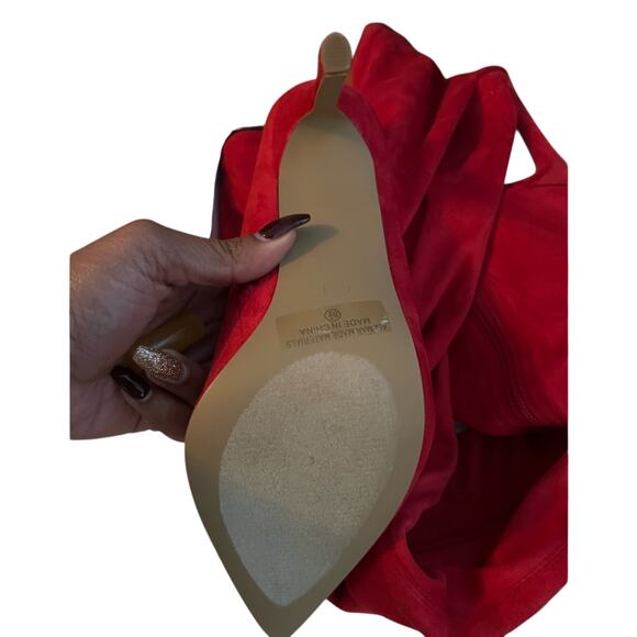 Fashion Nova Gisele8 OTK Boots | Red | 8.5 - Picture 3 of 6